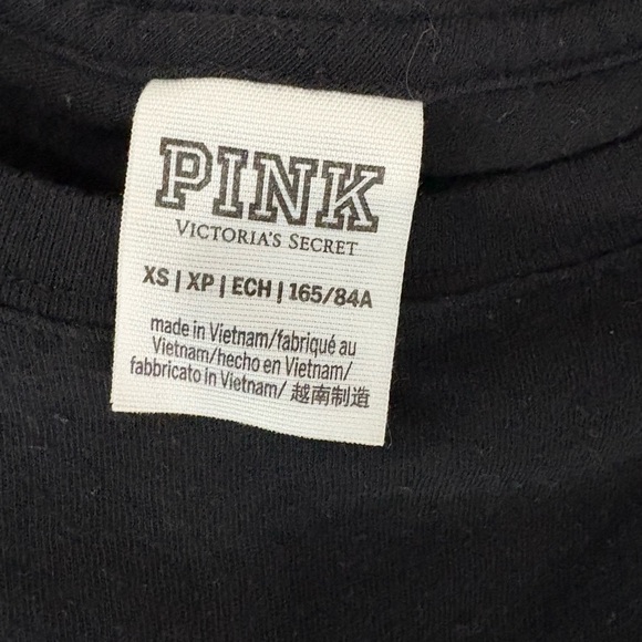 Victoria’s Secret PINK Black Sequin Logo Dog Tee – XS - Picture 3 of 3